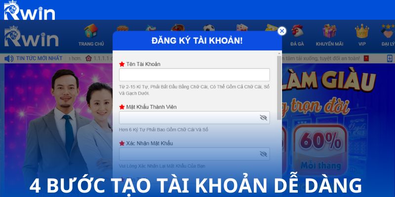 4 bước tạo tài khoản dễ dàng 4 bước tạo tài khoản dễ dàng
